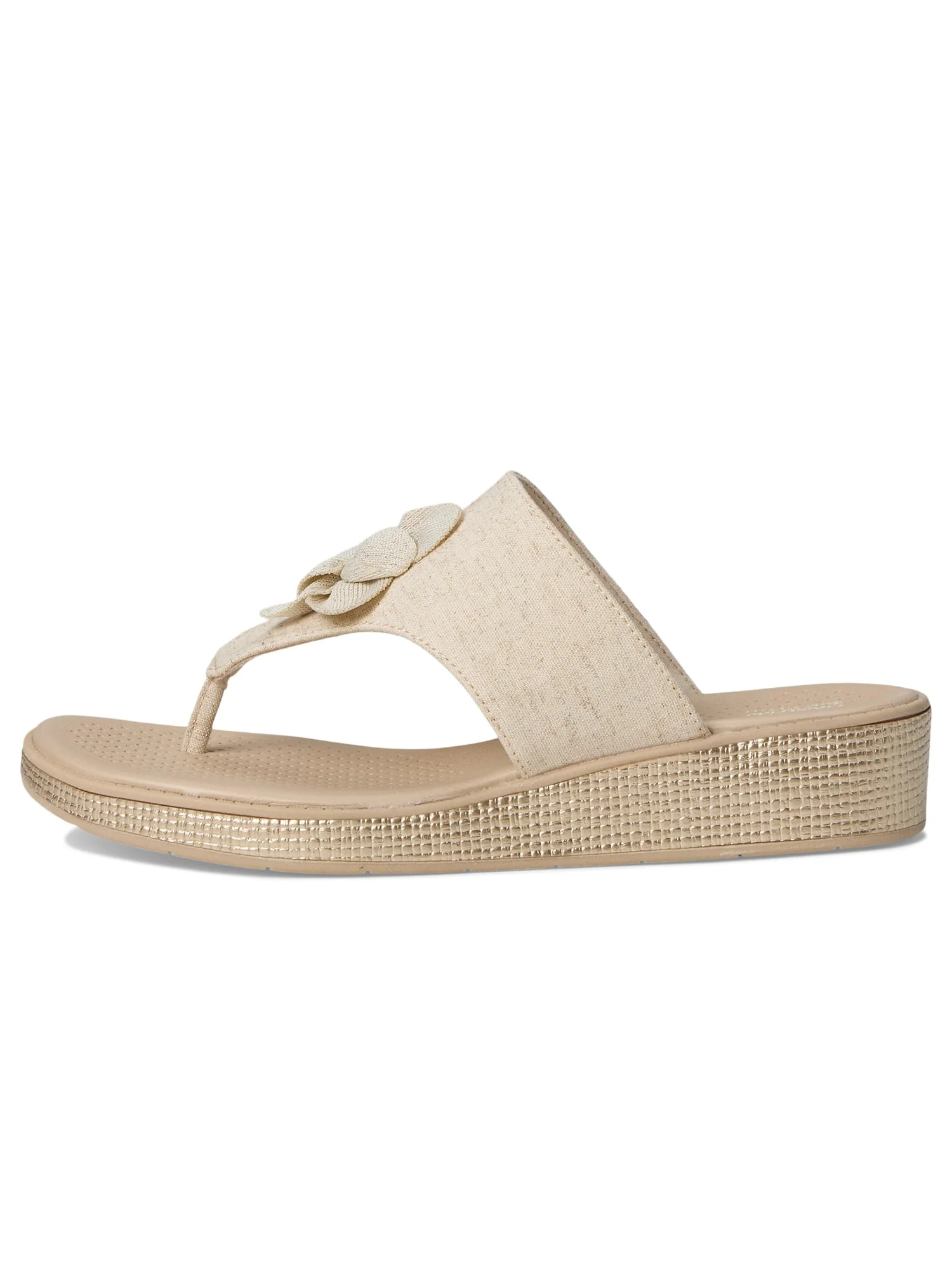 Сандалии LifeStride Bloom Thongs, цвет Natural Stretch Linen Fabric — 4