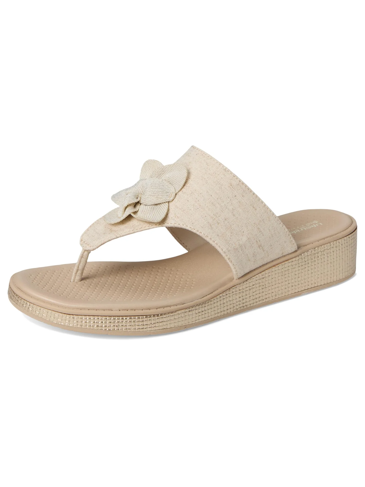 Сандалии LifeStride Bloom Thongs, цвет Natural Stretch Linen Fabric — 7