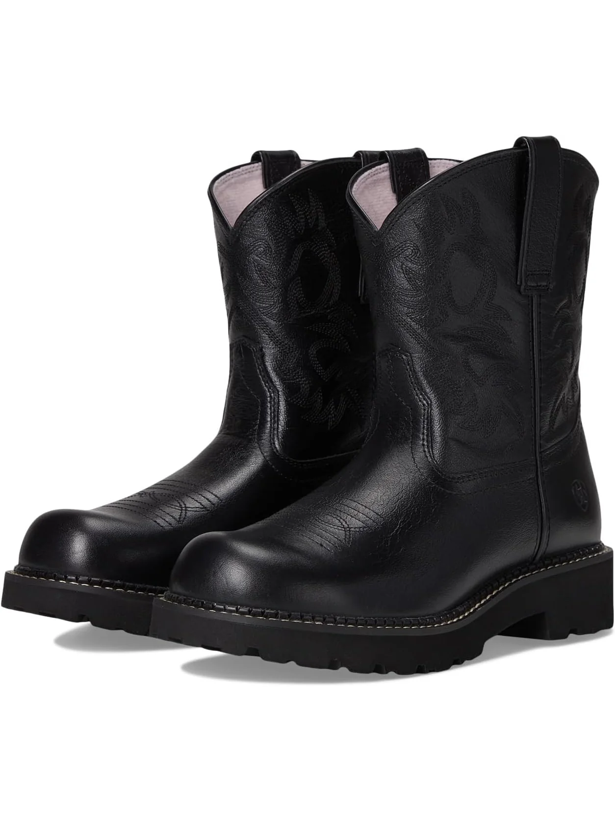 Женские ковбойские полусапоги Ariat Fatbaby кожаные с вышивкой — 1