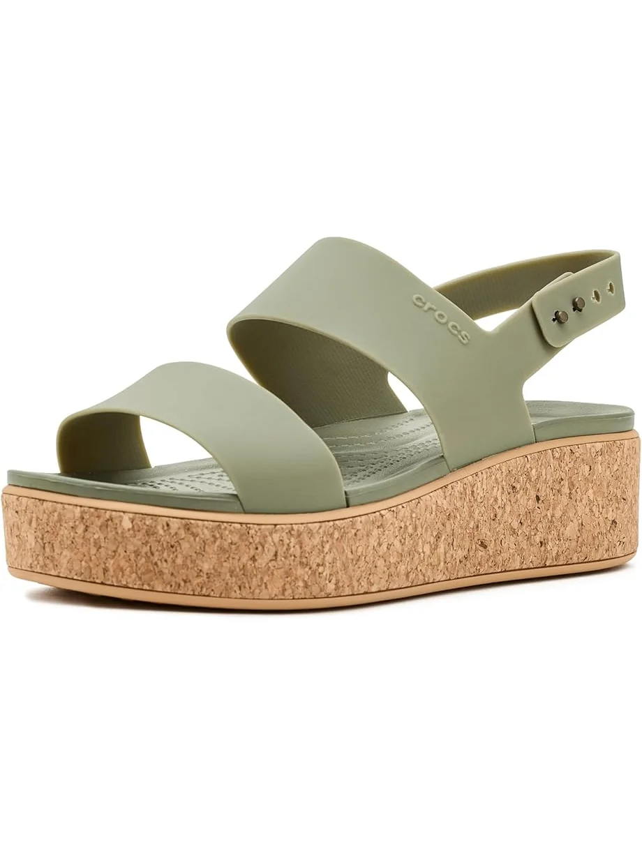 Женские босоножки Crocs Brooklyn Cork Low Wedge, Cargo — 1