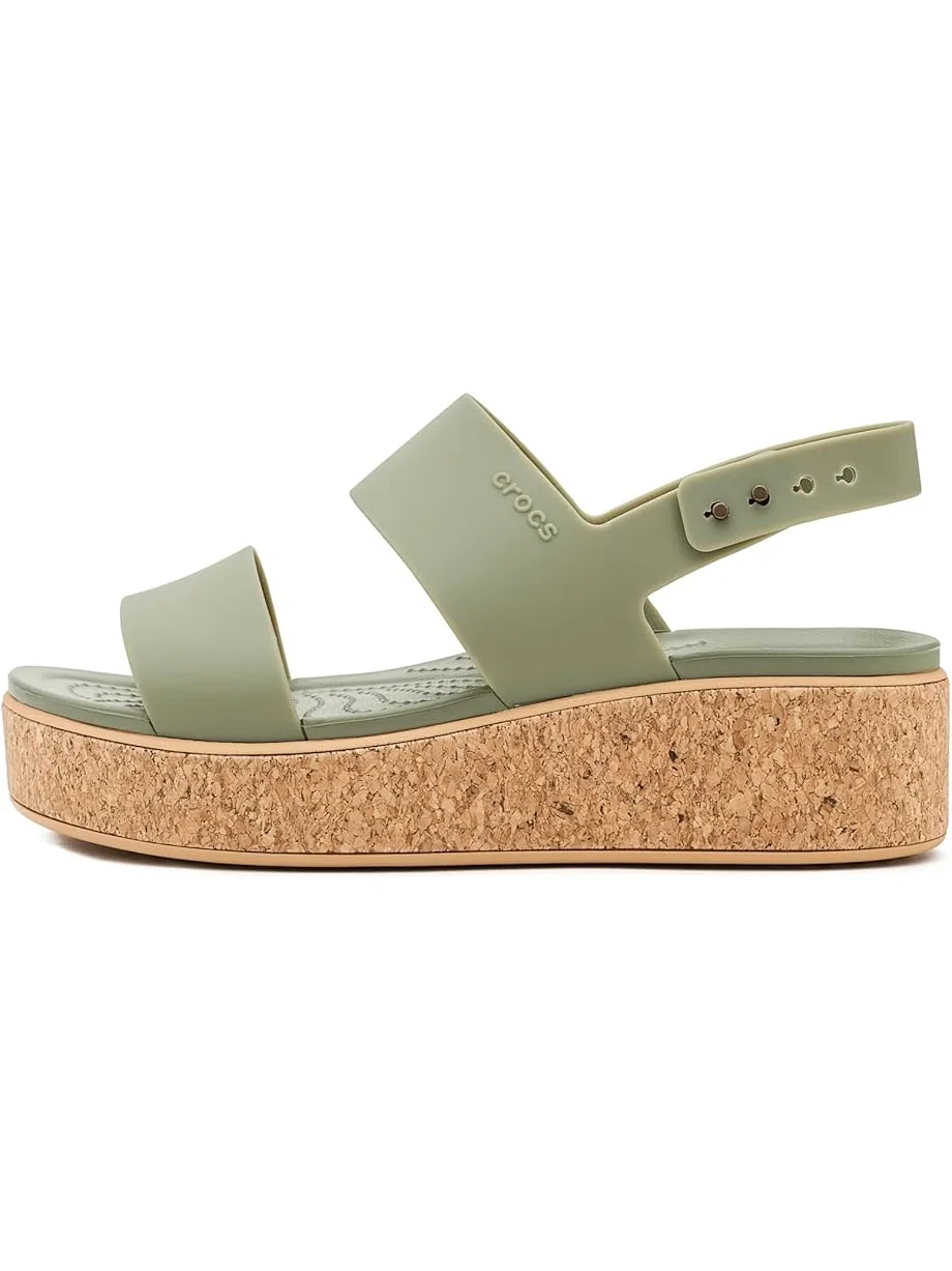 Женские босоножки Crocs Brooklyn Cork Low Wedge, Cargo — 4