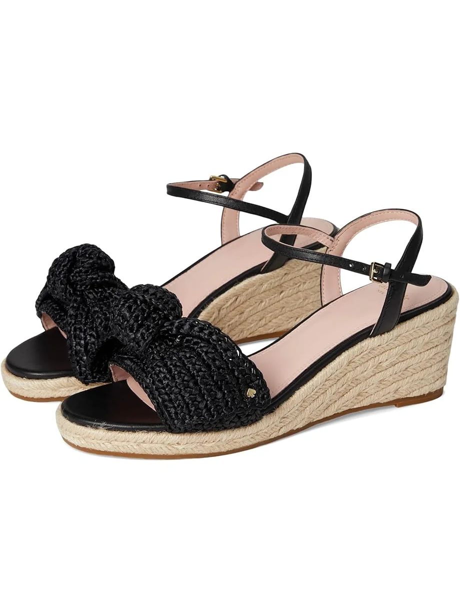 Туфли Kate Spade New York Leandra Raffia Espadrille Wedge Sandal — изображение 1 из 7, черный