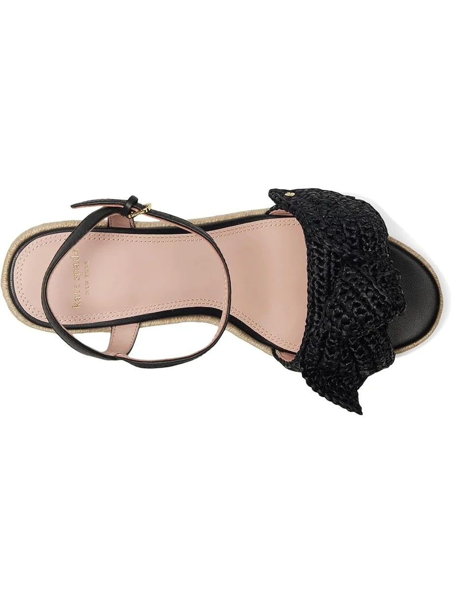 Туфли Kate Spade New York Leandra Raffia Espadrille Wedge Sandal — изображение 2 из 7, черный