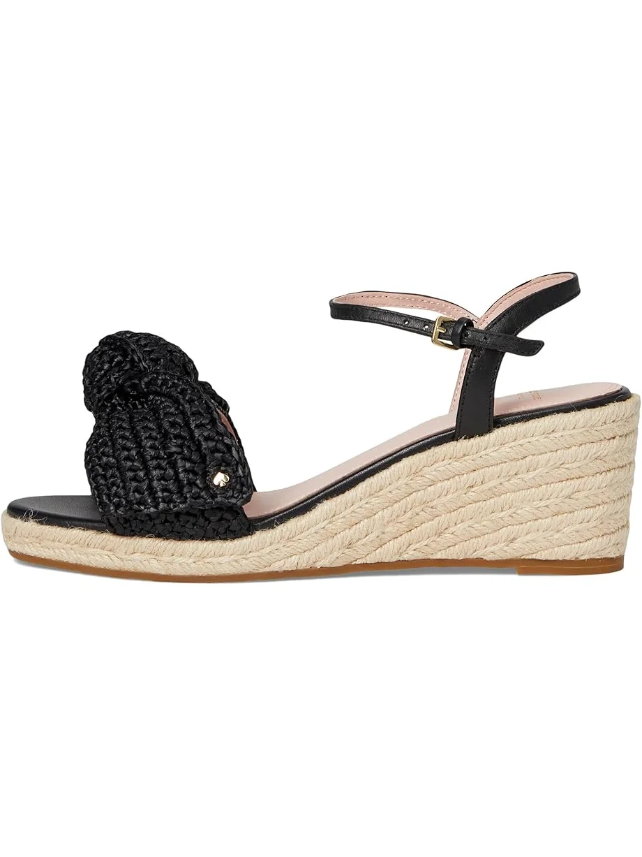 Туфли Kate Spade New York Leandra Raffia Espadrille Wedge Sandal — изображение 5 из 7, черный