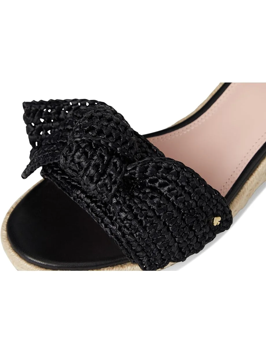 Туфли Kate Spade New York Leandra Raffia Espadrille Wedge Sandal — изображение 6 из 7, черный