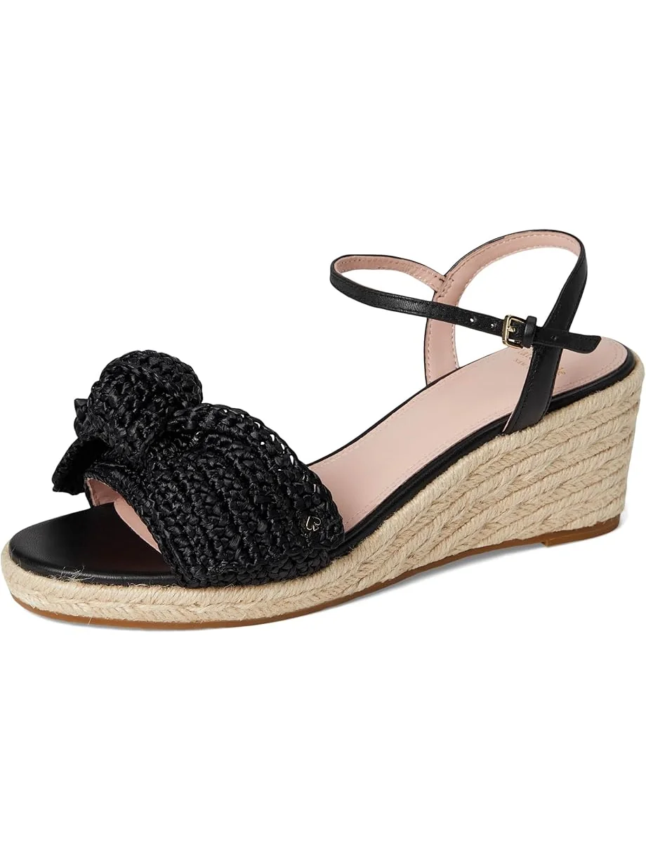 Туфли Kate Spade New York Leandra Raffia Espadrille Wedge Sandal — изображение 7 из 7, черный