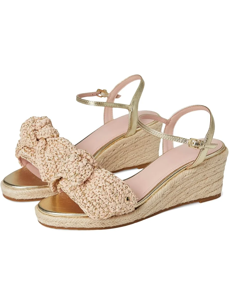 Туфли Kate Spade New York Leandra Raffia Espadrille Wedge Sandal — золотистый