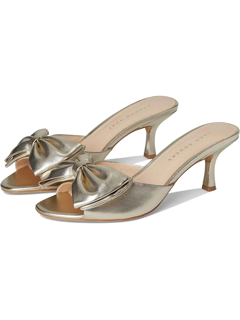 Туфли Jack Rogers Lola Bow Sandal - Metallic Nappa — серебристый