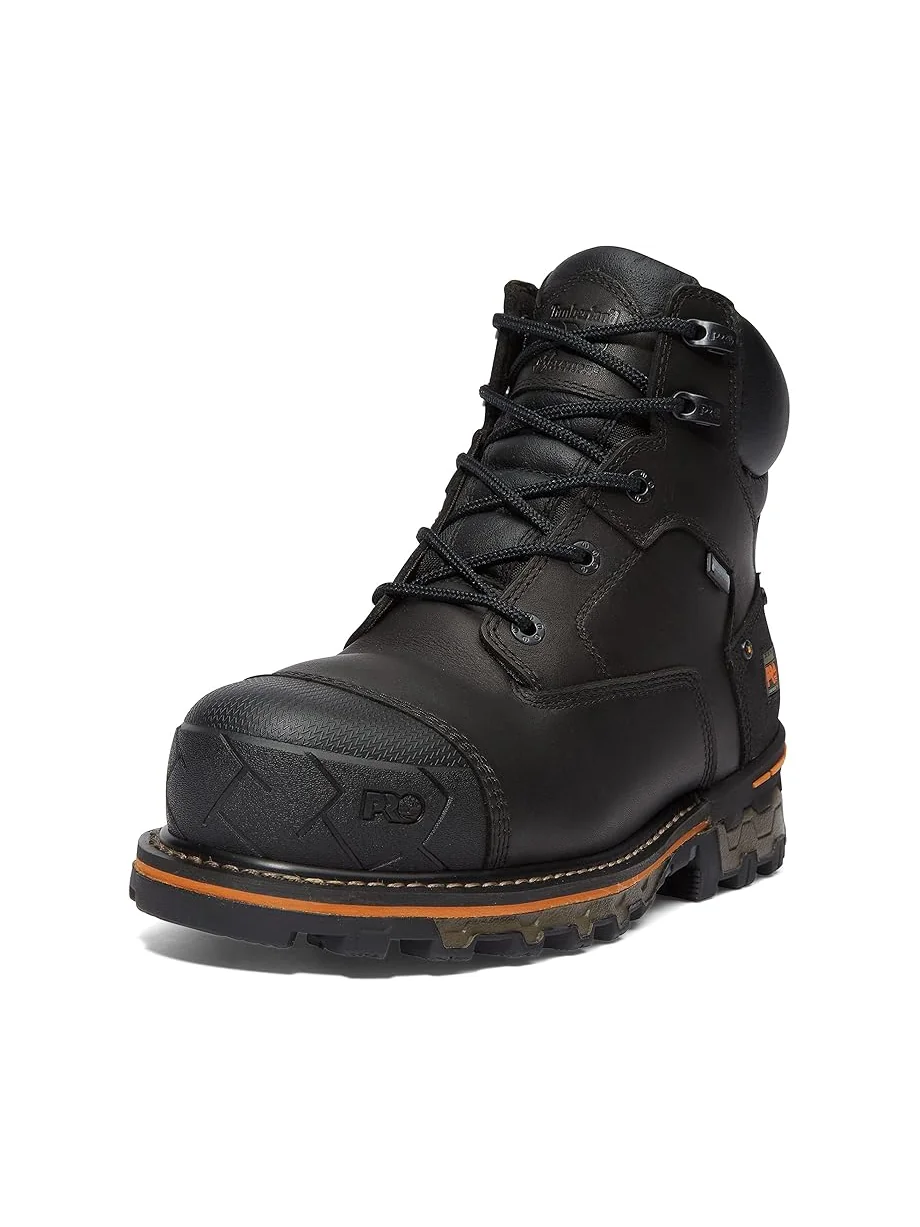 Ботинки мужские Timberland PRO Boondock Водонепроницаемые Кожаные Композитный Защитный Носок Черные — 1