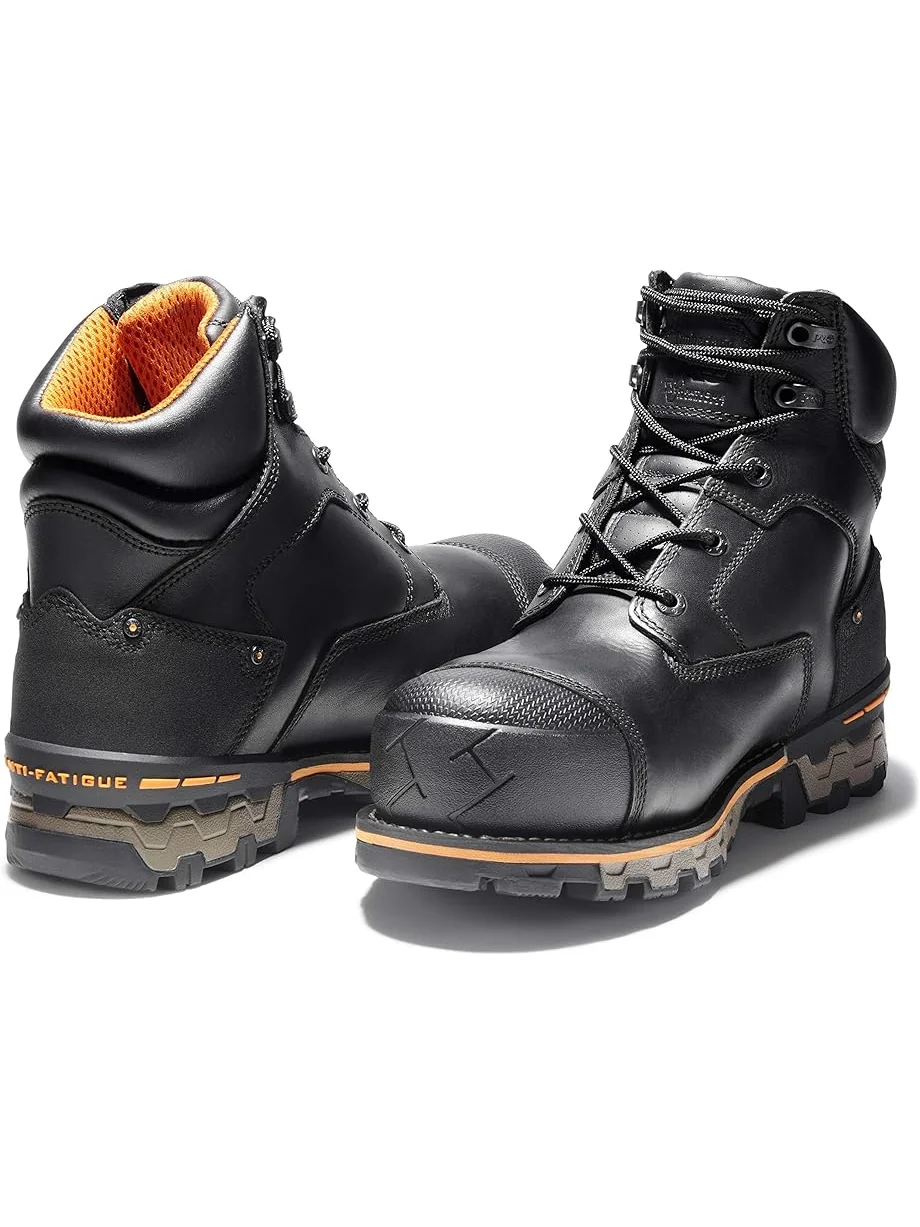 Ботинки мужские Timberland PRO Boondock Водонепроницаемые Кожаные Композитный Защитный Носок Черные — 3