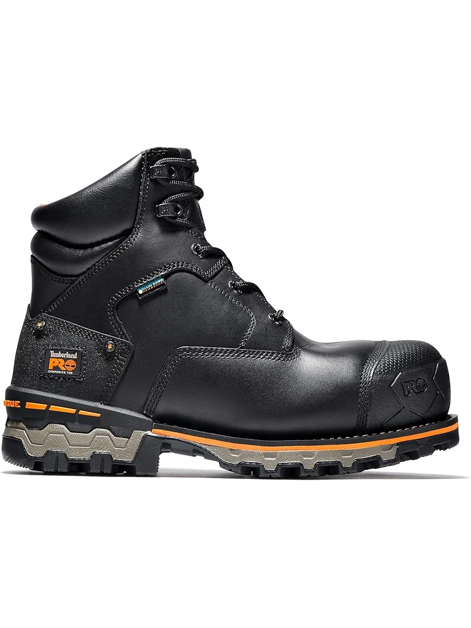 Ботинки мужские Timberland PRO Boondock Водонепроницаемые Кожаные Композитный Защитный Носок Черные — 5