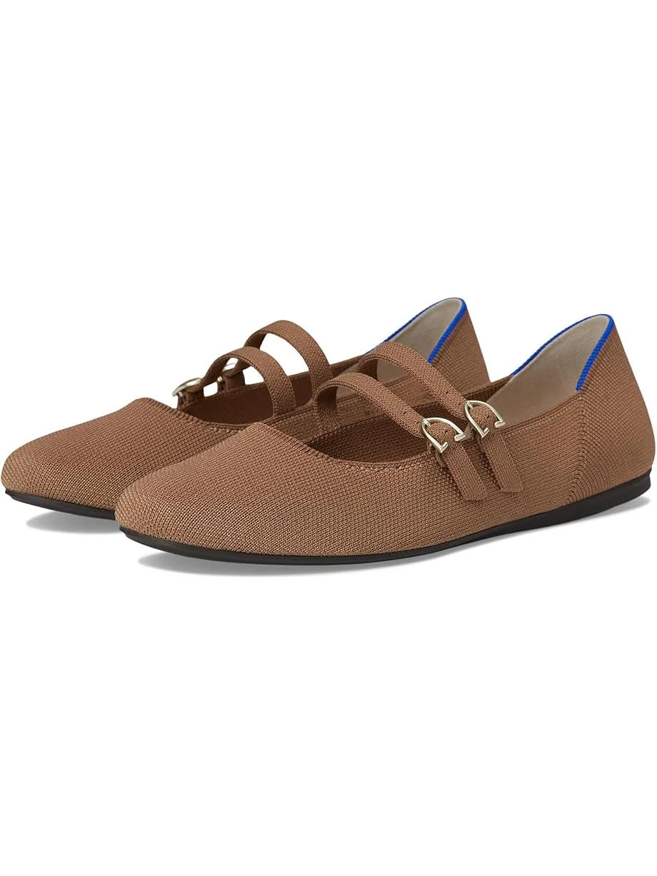 Балетки Rothy's The Double Buckle Mary Jane, цвет Java Chip — 1