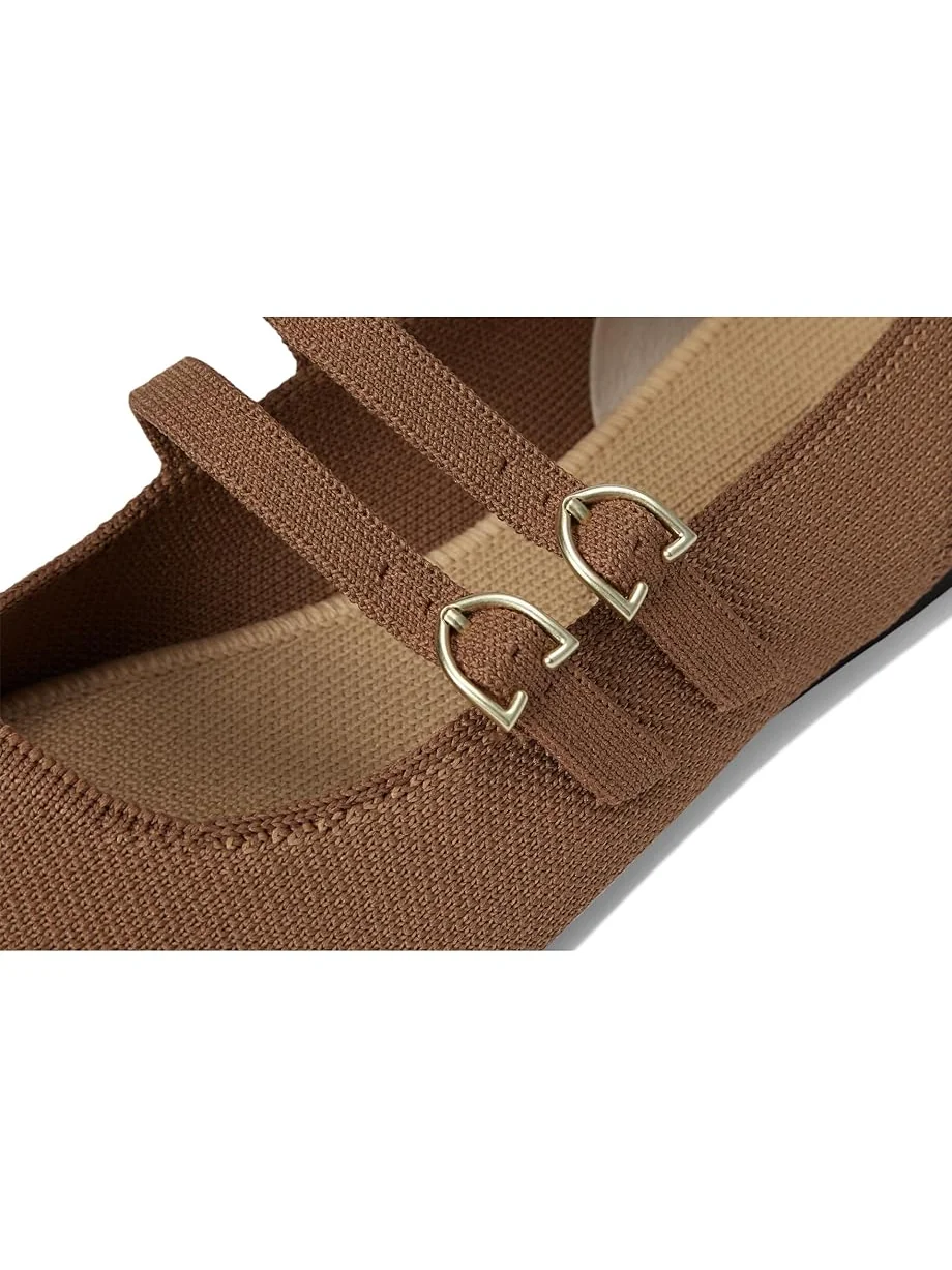 Балетки Rothy's The Double Buckle Mary Jane, цвет Java Chip — 6