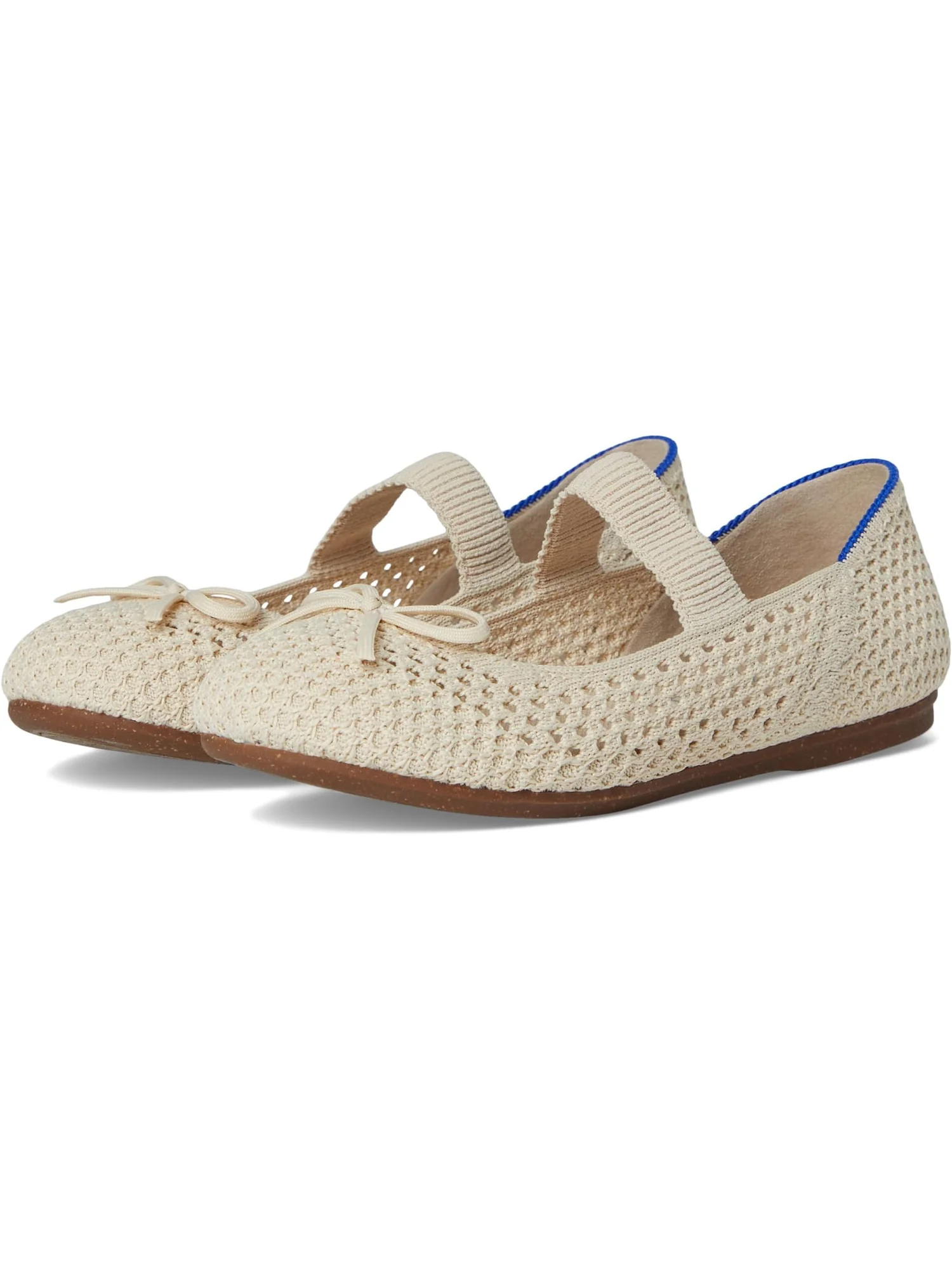 Балетки Rothy's Kids The Kids Bow Mary Jane, цвет Conch Mesh — 1