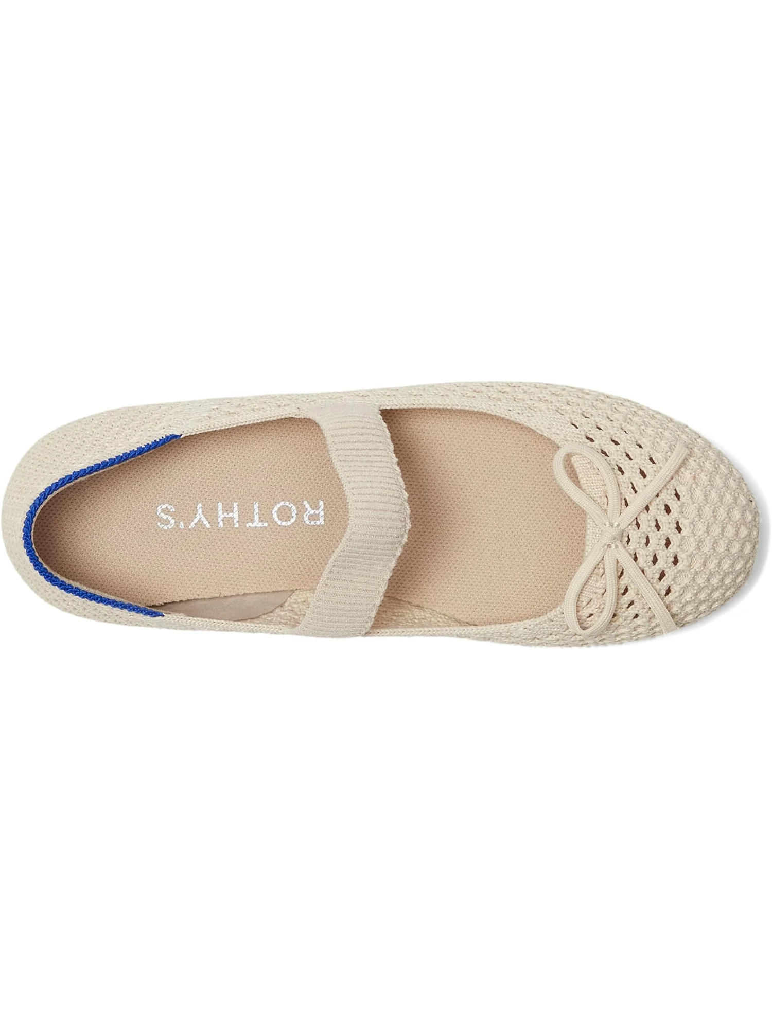 Балетки Rothy's Kids The Kids Bow Mary Jane, цвет Conch Mesh — 2