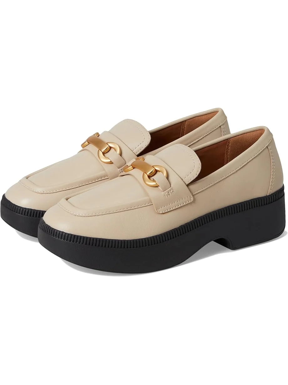 Лоферы FitFlop F-Luma Chunky-Snaffle Leather Demi-Wedge Loafers — 1