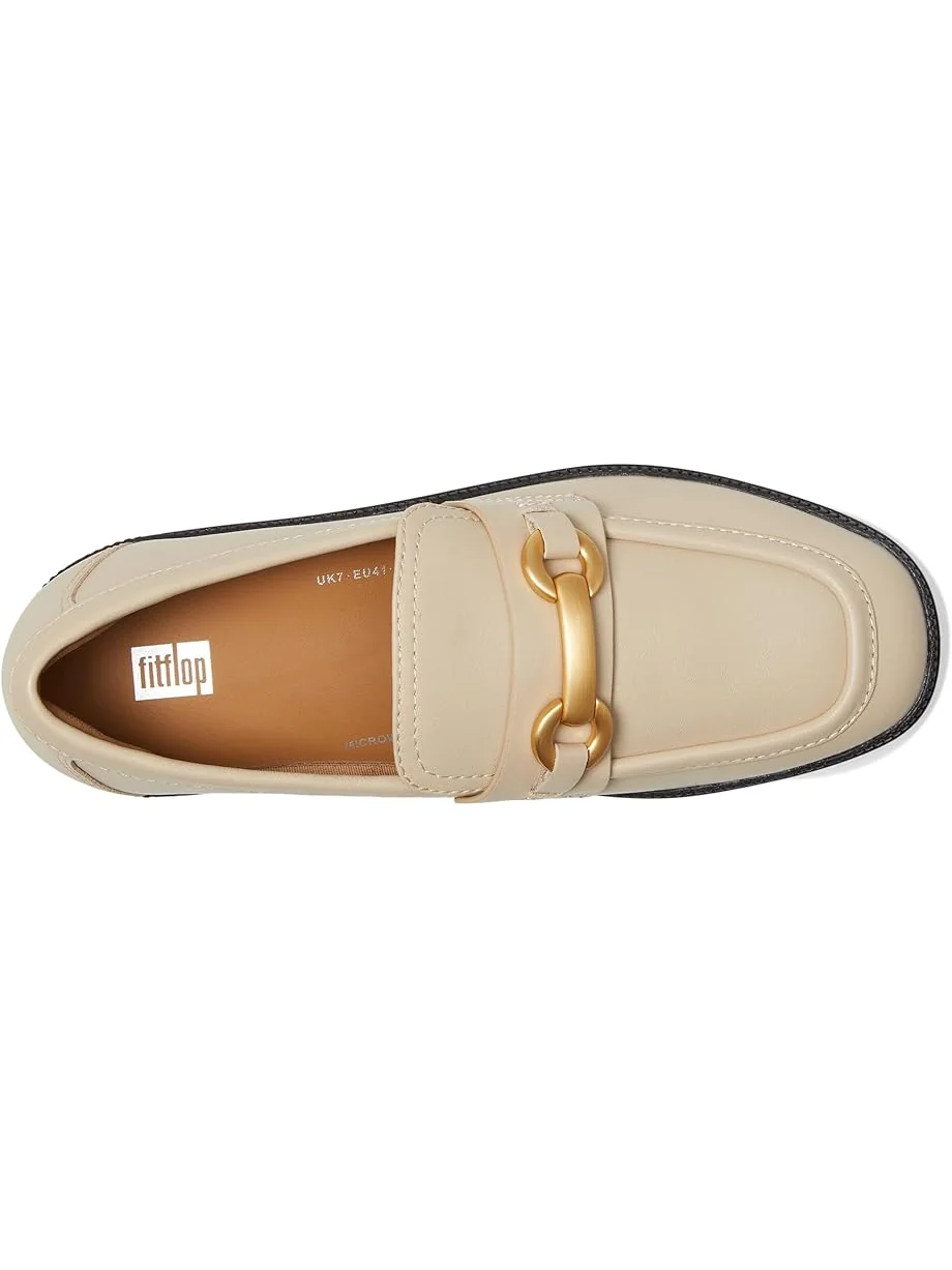Лоферы FitFlop F-Luma Chunky-Snaffle Leather Demi-Wedge Loafers — 2