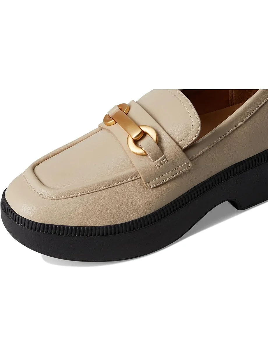 Лоферы FitFlop F-Luma Chunky-Snaffle Leather Demi-Wedge Loafers — 6