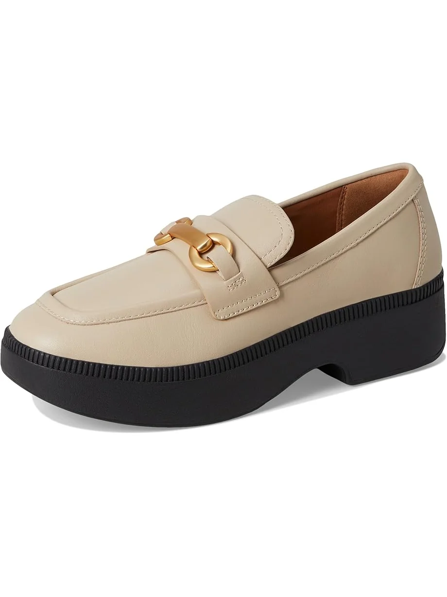 Лоферы FitFlop F-Luma Chunky-Snaffle Leather Demi-Wedge Loafers — 7
