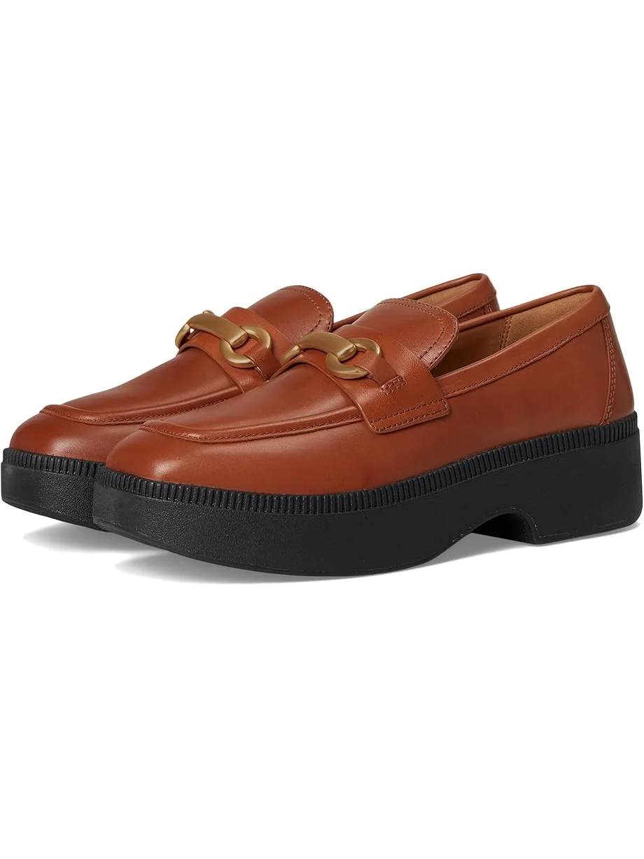 Женские лоферы FitFlop F-Luma Chunky-Snaffle Leather Demi-Wedge — 1