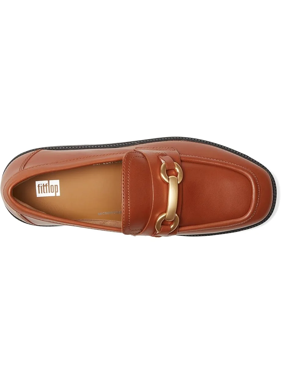 Женские лоферы FitFlop F-Luma Chunky-Snaffle Leather Demi-Wedge — 2
