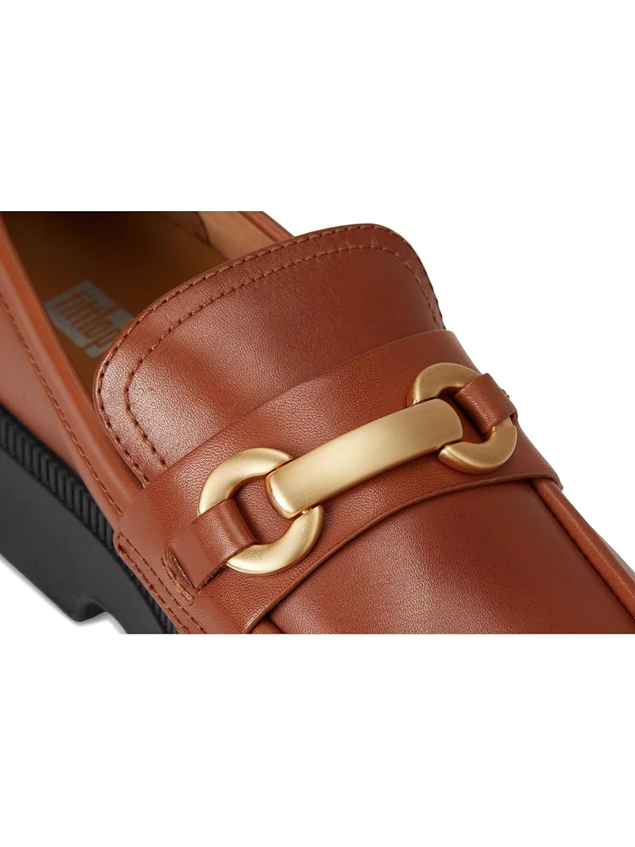 Женские лоферы FitFlop F-Luma Chunky-Snaffle Leather Demi-Wedge — 6