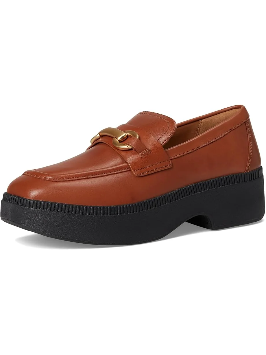 Женские лоферы FitFlop F-Luma Chunky-Snaffle Leather Demi-Wedge — 7
