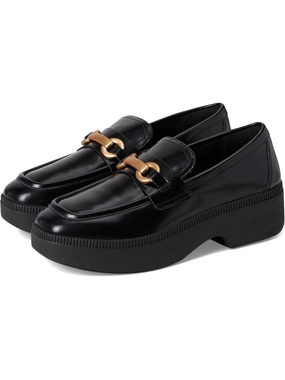 Лоферы FitFlop F-Luma Chunky-Snaffle Box-Leather Demi-Wedge Loafers — 1