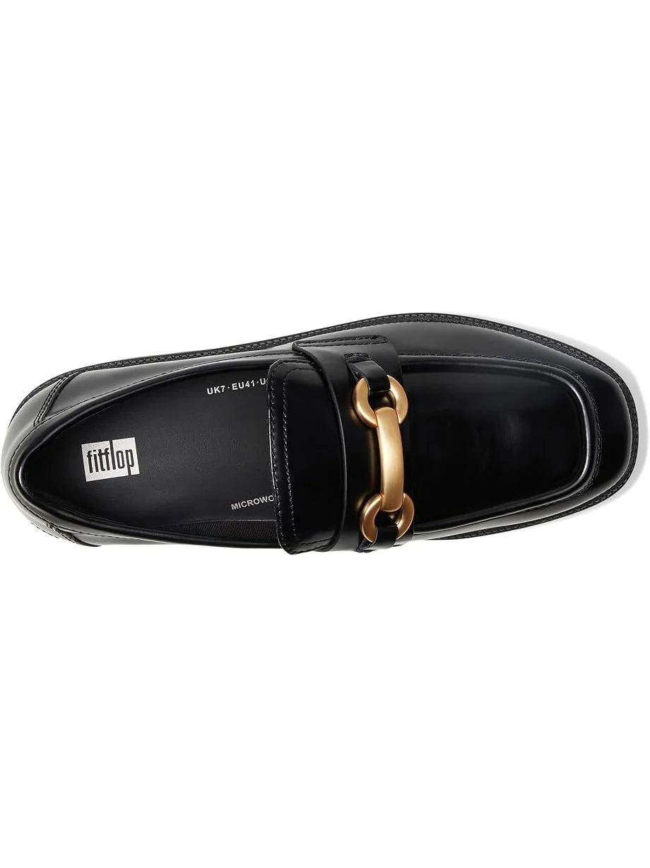 Лоферы FitFlop F-Luma Chunky-Snaffle Box-Leather Demi-Wedge Loafers — 2