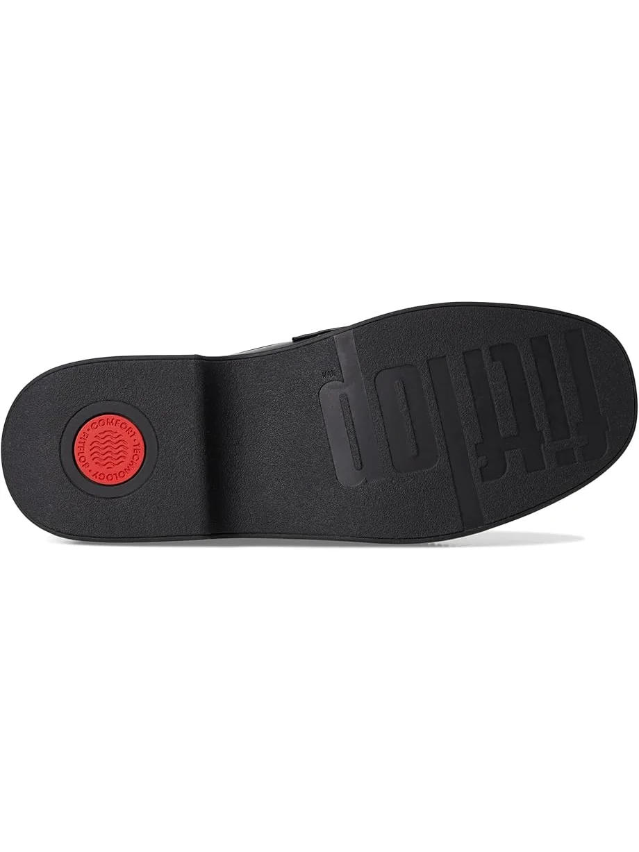 Лоферы FitFlop F-Luma Chunky-Snaffle Box-Leather Demi-Wedge Loafers — 3