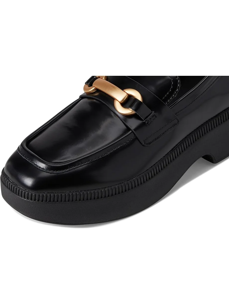 Лоферы FitFlop F-Luma Chunky-Snaffle Box-Leather Demi-Wedge Loafers — 6