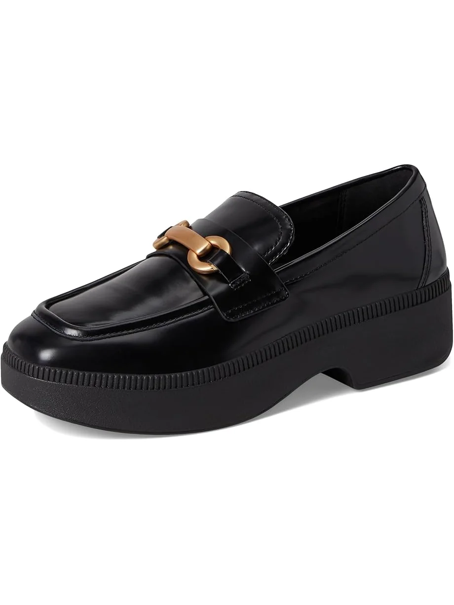 Лоферы FitFlop F-Luma Chunky-Snaffle Box-Leather Demi-Wedge Loafers — 7
