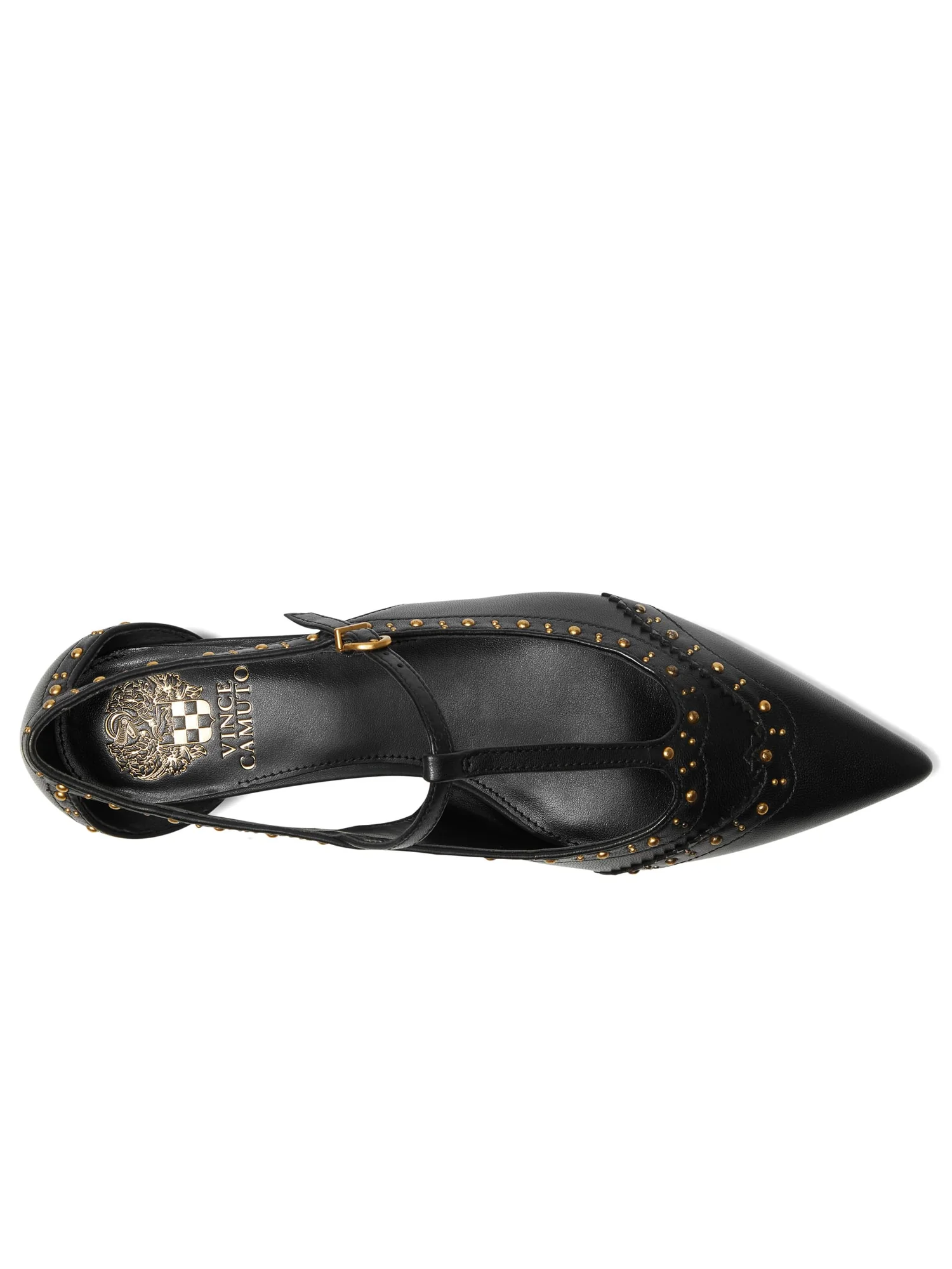 Балетки Vince Camuto Valkie Studded Kitten Heel T-strap Flat Mule — 2