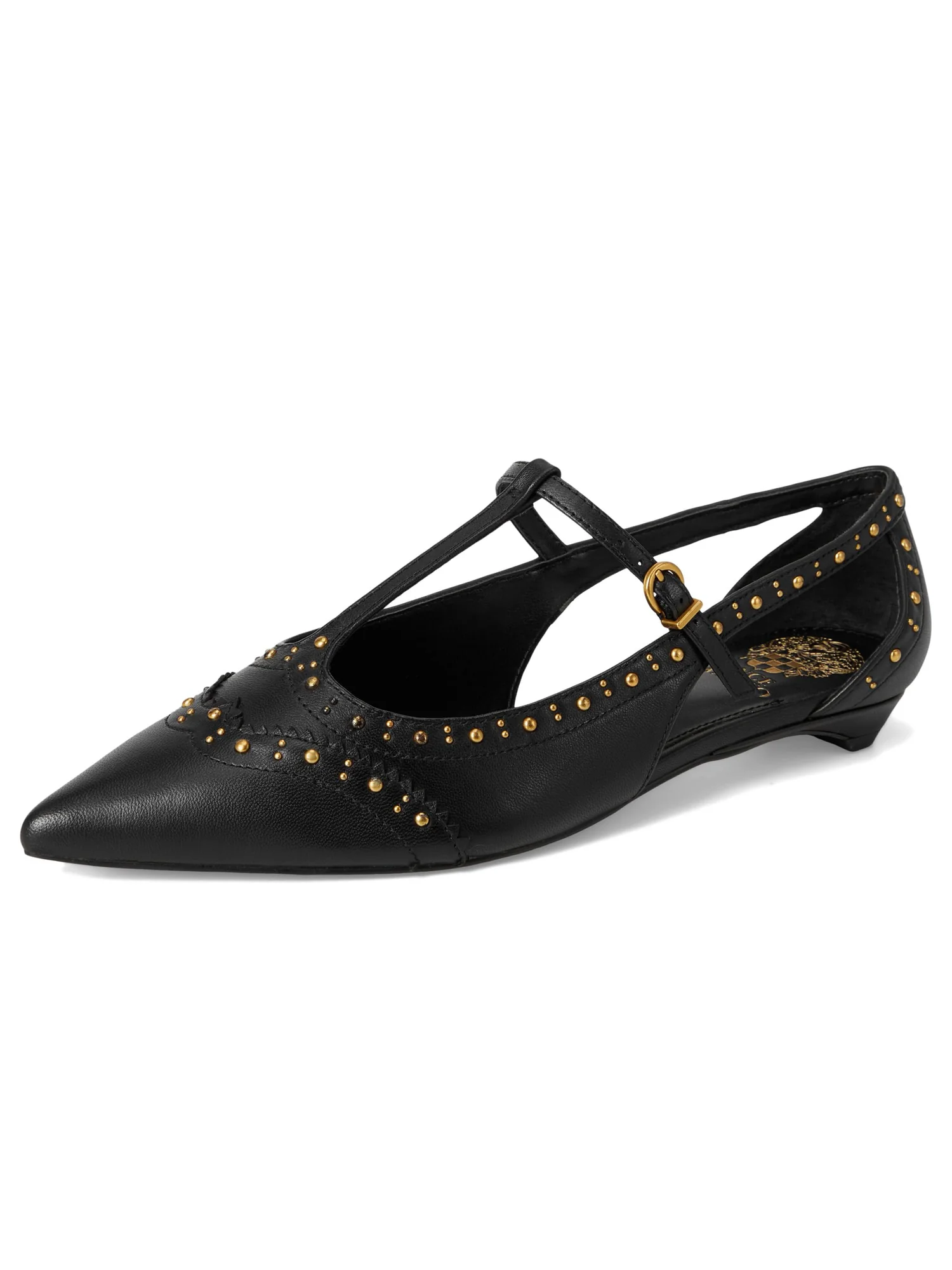 Балетки Vince Camuto Valkie Studded Kitten Heel T-strap Flat Mule — 7