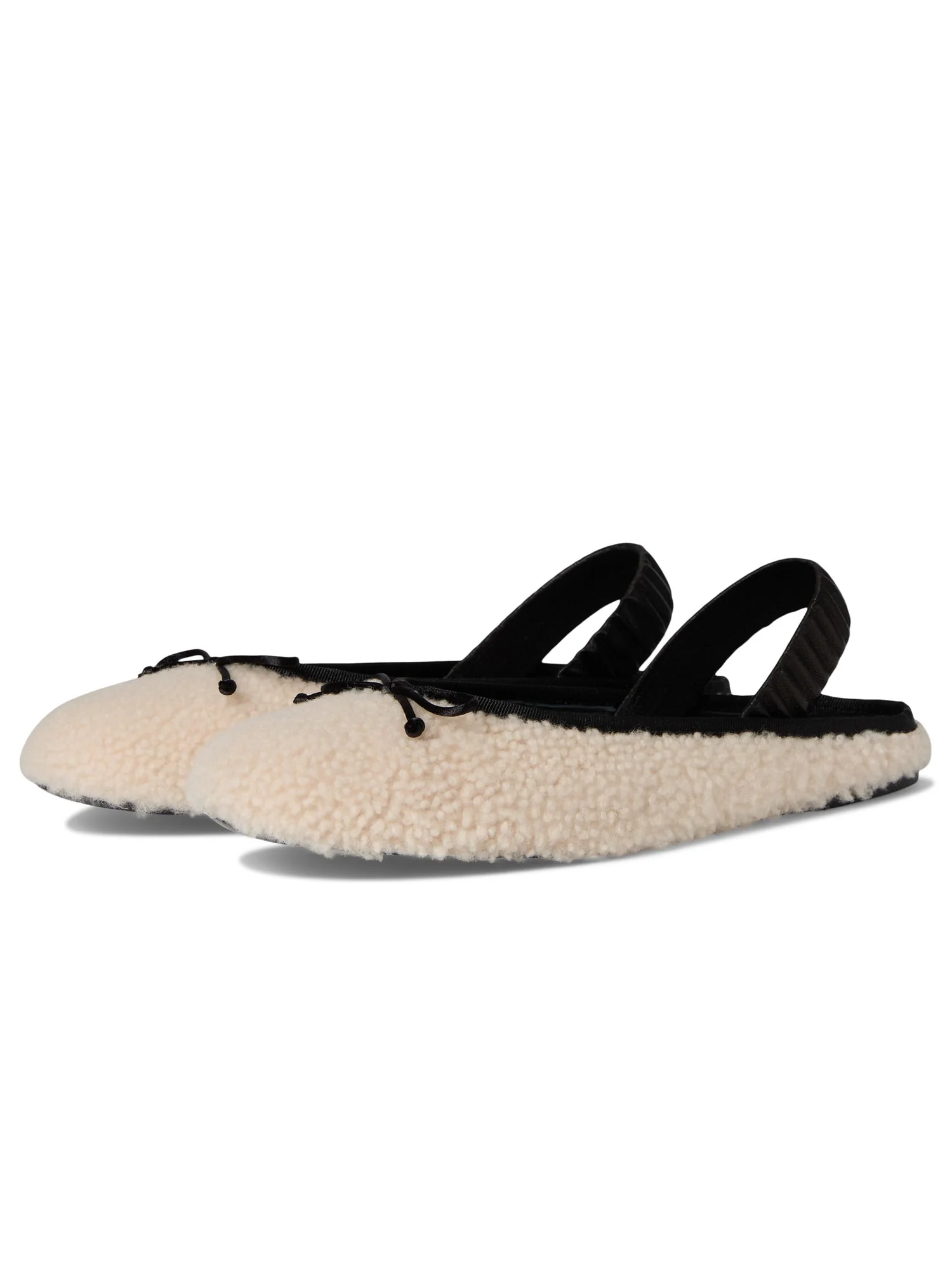 Балетки Stuart Weitzman Prima Bow Shearling Slingback — 1