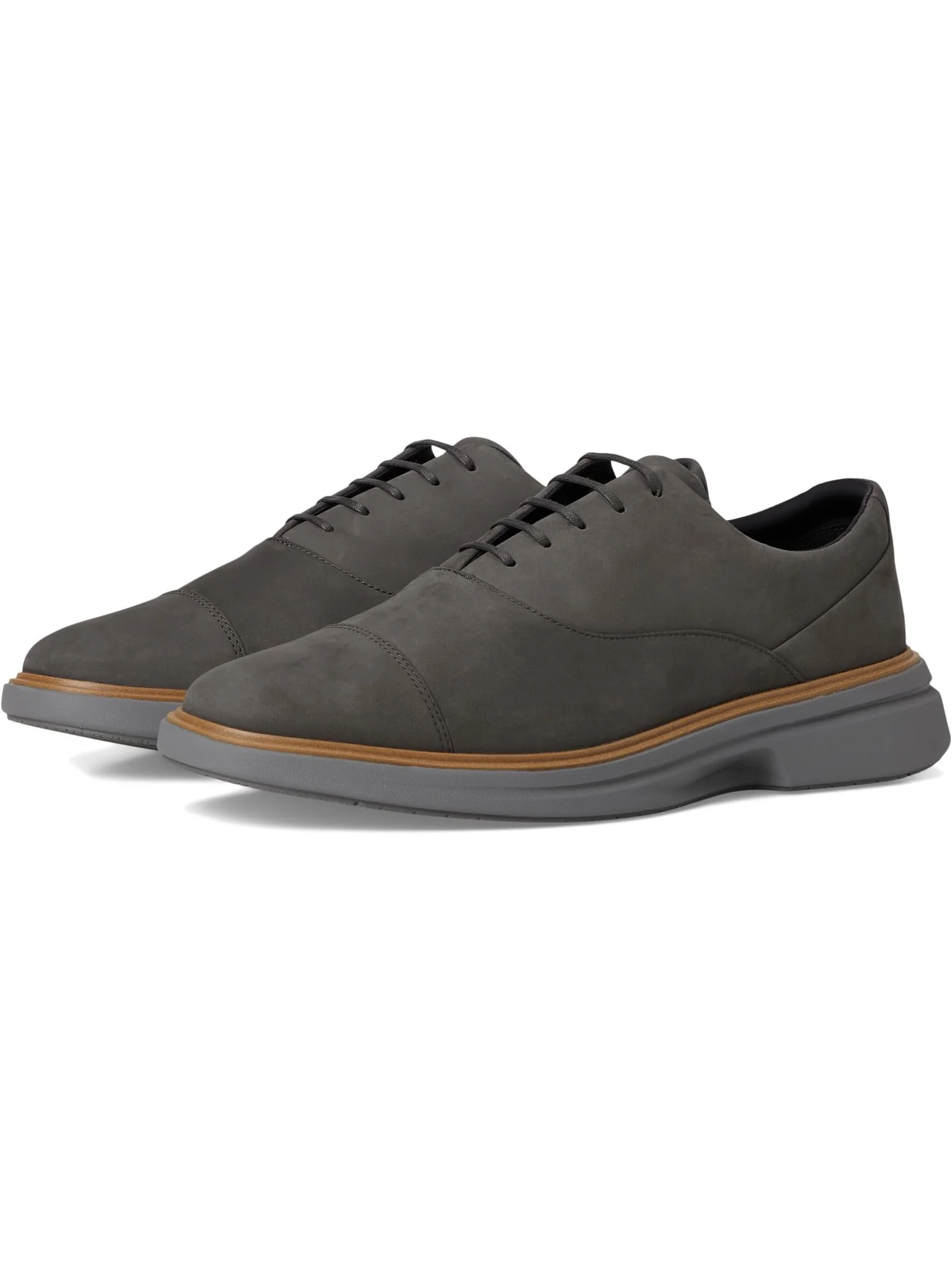 Оксфорды Cole Haan Men's Originalgrand Cityspectre Captoe Oxfords, Raven Nubuck/Dark Natural/Quiet Shade — 1