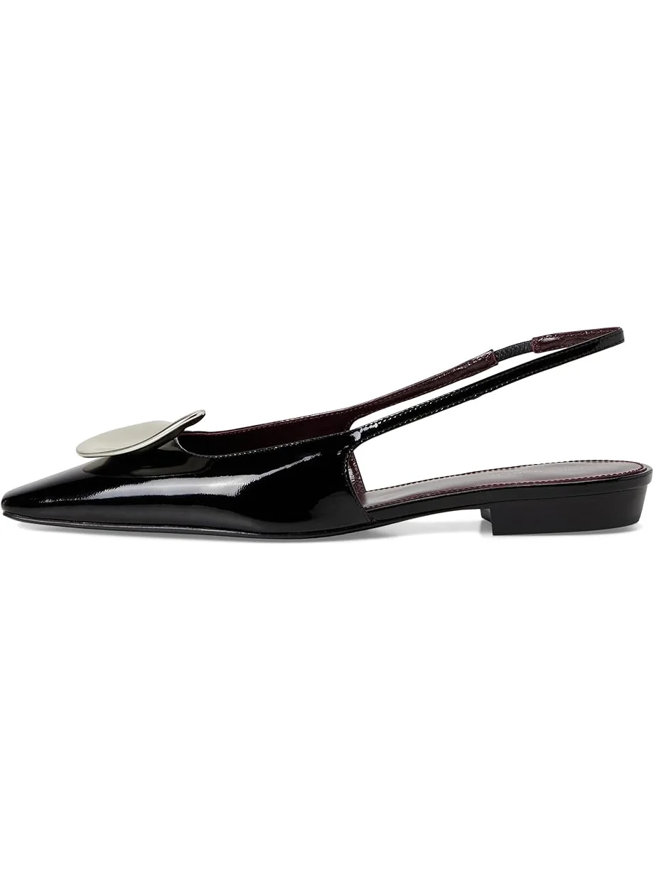 Балетки Tory Burch Patos Slingback — изображение 4 из 7, черный/серебристый