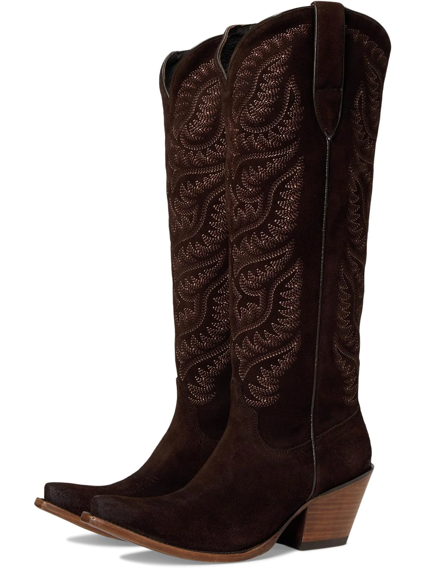 Женские ковбойские сапоги Ariat Laramie замшевые с вышивкой — 1