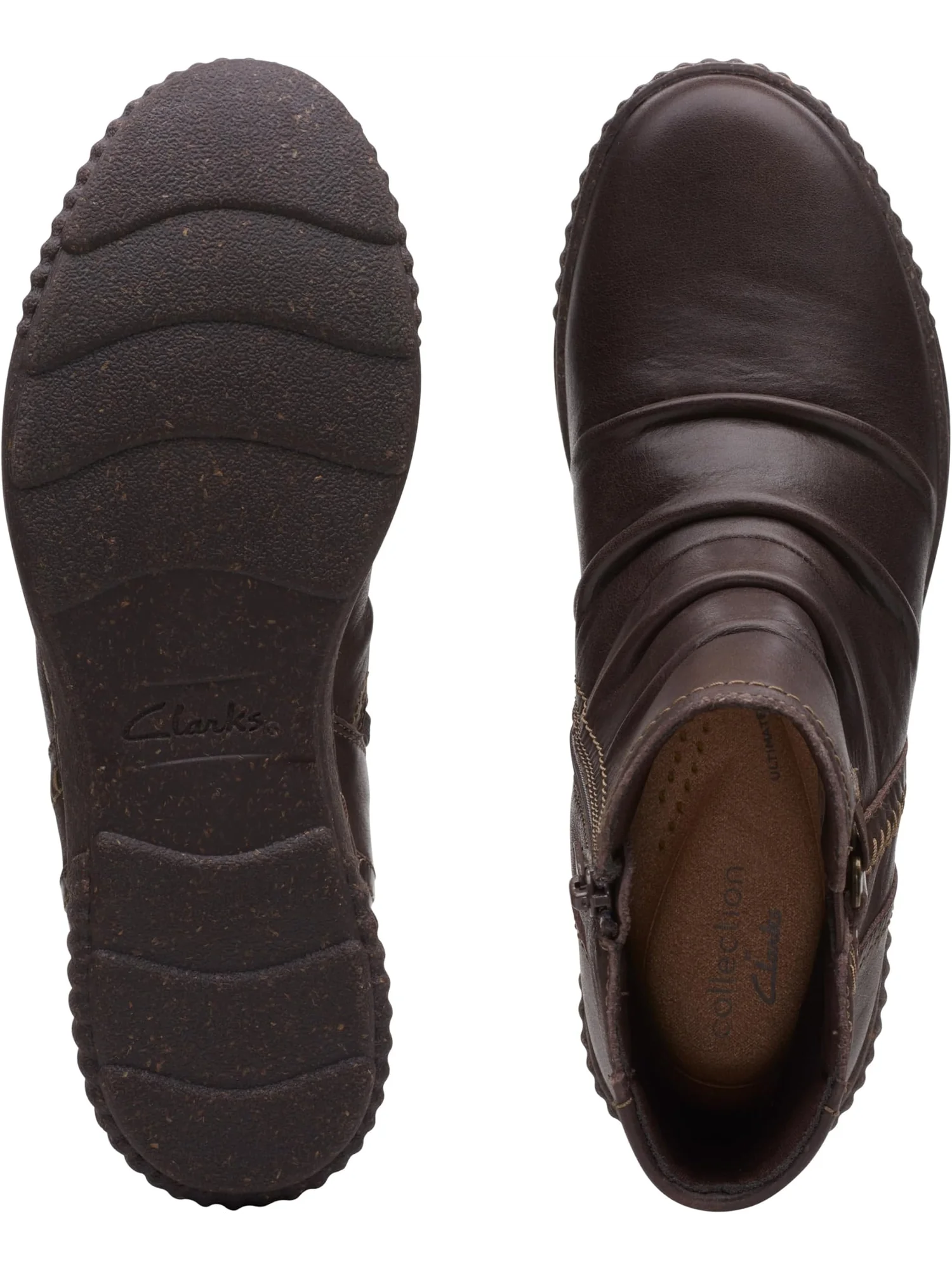 Ботинки женские Clarks Caroline Orchid кожаные со сборкой — 2