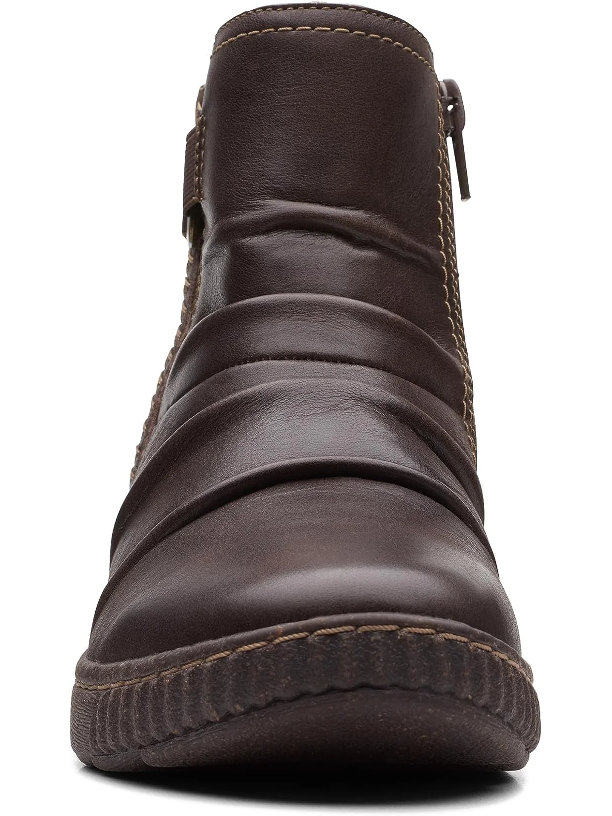 Ботинки женские Clarks Caroline Orchid кожаные со сборкой — 6