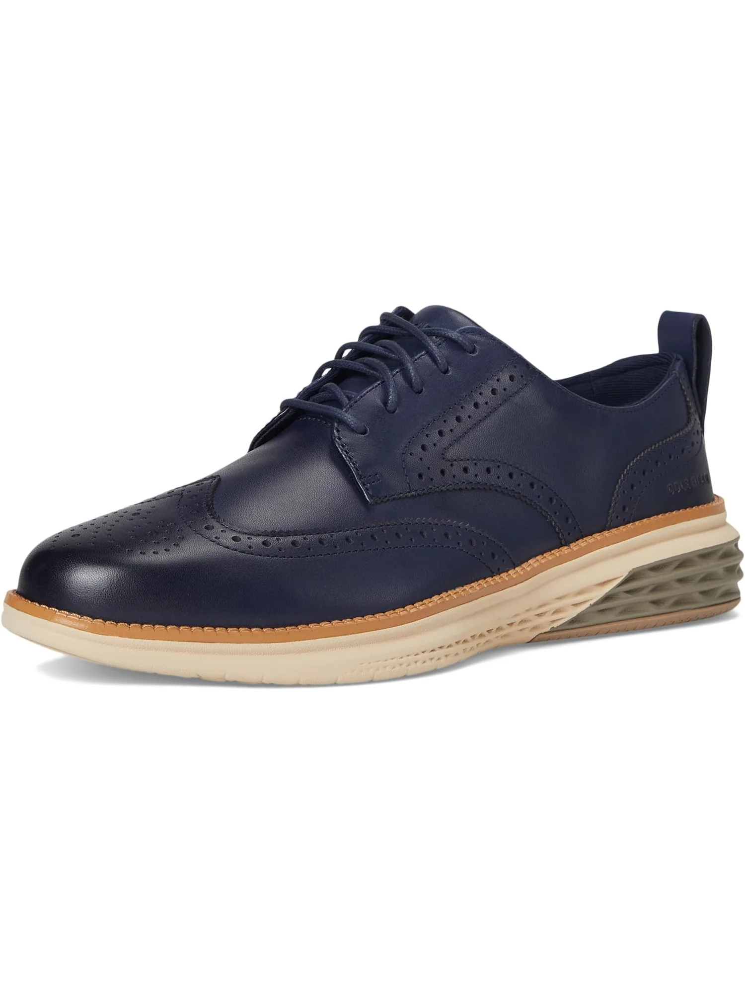 Оксфорды Cole Haan Grand Hurrion Wing Tip Oxford, цвет Midnight Moon/Irish Coffee/Oat — 7