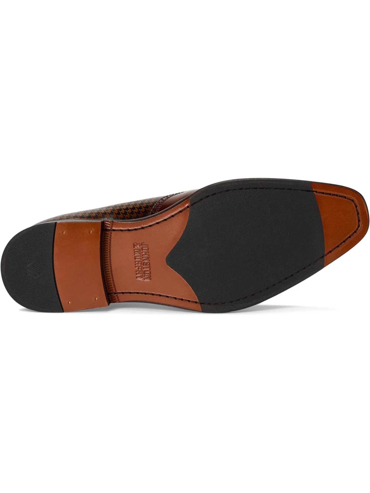 Оксфорды Johnston & Murphy Sullivan Wingtip, цвет Mahogany Brush-off Houndstooth Calfskin — 3