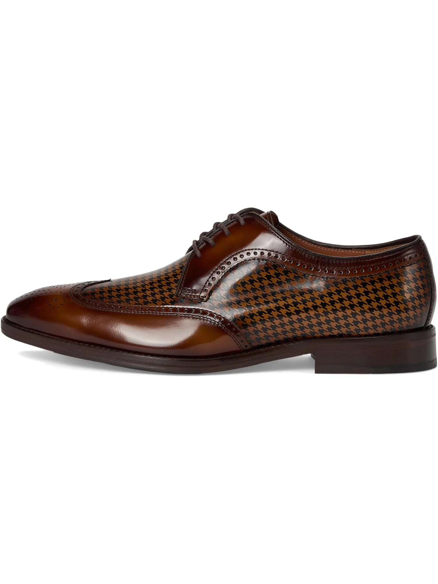 Оксфорды Johnston & Murphy Sullivan Wingtip, цвет Mahogany Brush-off Houndstooth Calfskin — 4