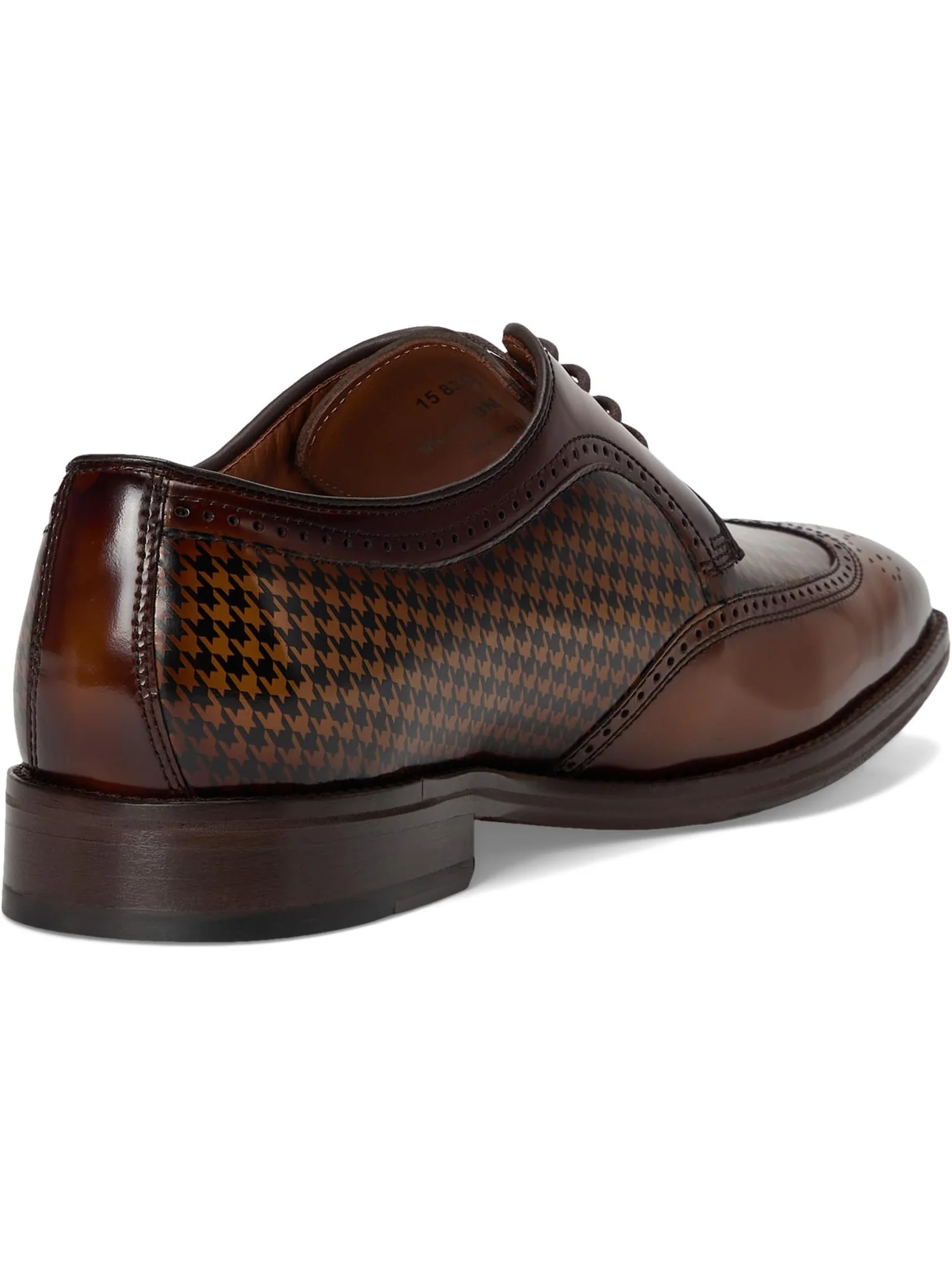 Оксфорды Johnston & Murphy Sullivan Wingtip, цвет Mahogany Brush-off Houndstooth Calfskin — 5