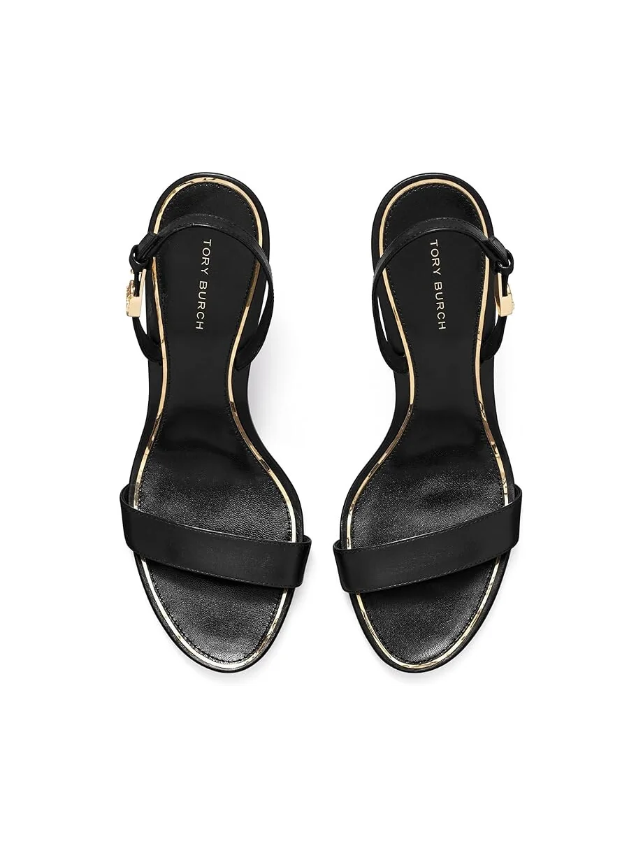 Туфли Tory Burch Double T Buckle Heel Sandals 85 mm — изображение 2 из 3, черный