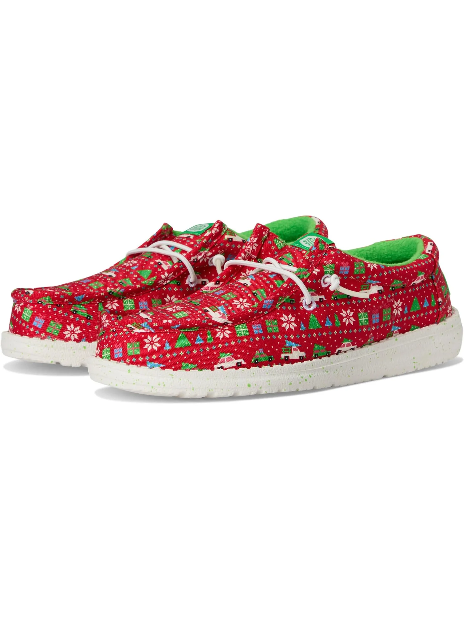 Кроссовки Hey Dude Kids  Wally Holiday Sweater — зеленый