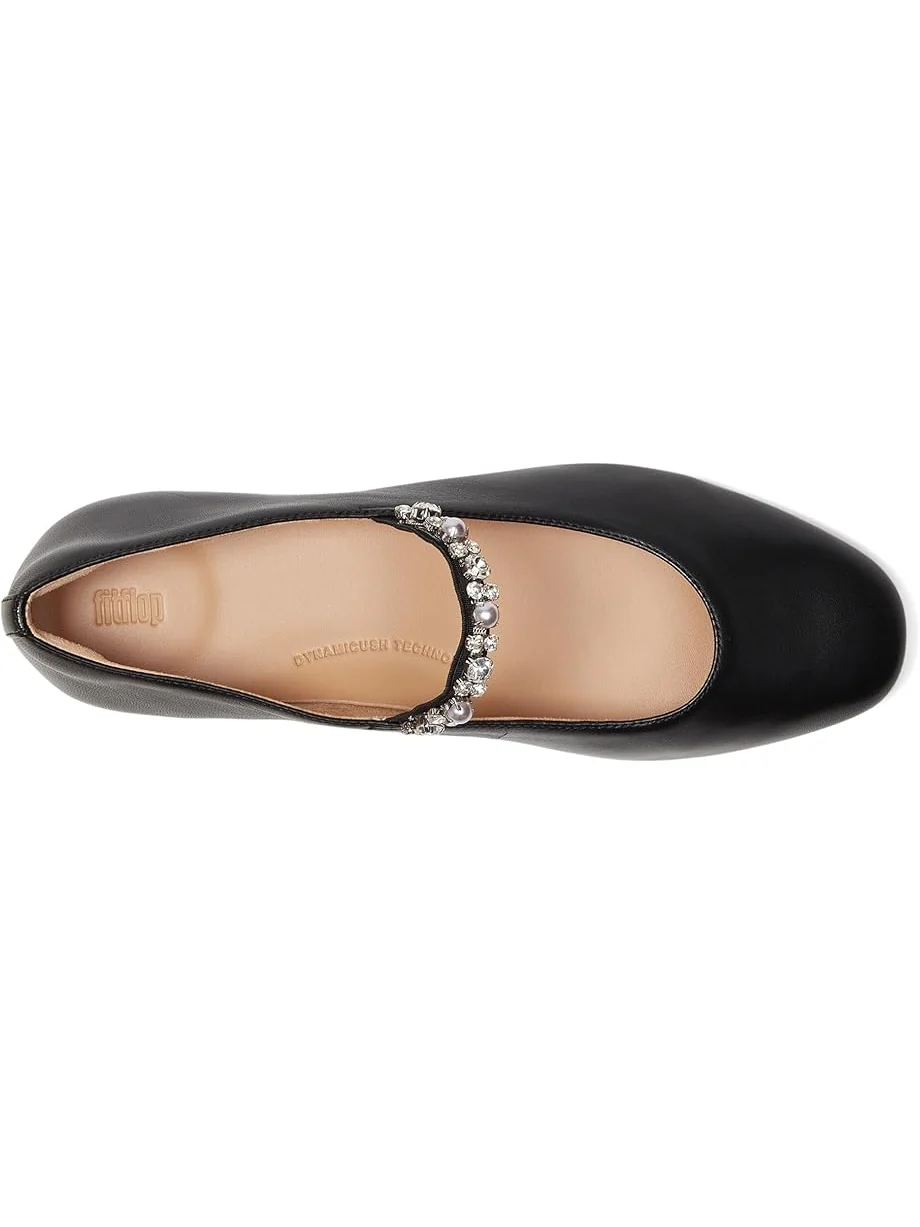Женские балетки FitFlop Delicato Pearls-And-Crystal Soft-Leather — 2