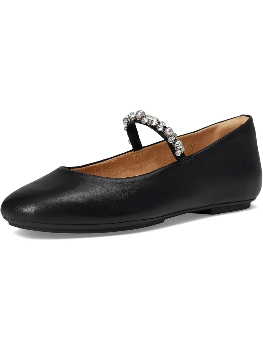 Женские балетки FitFlop Delicato Pearls-And-Crystal Soft-Leather — 7