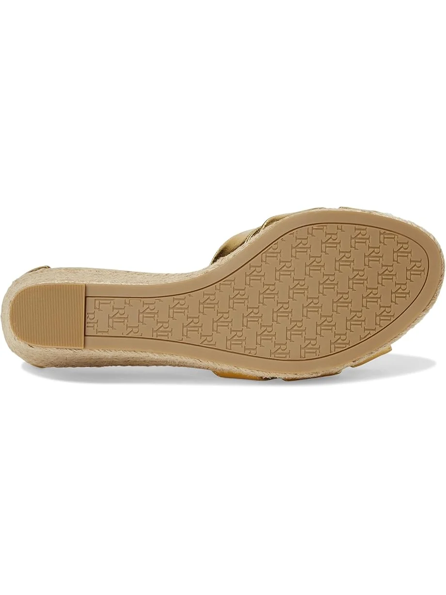 Женские босоножки на каблуке Lauren Ralph Lauren Nellie Metallic Nappa Leather Espadrille — 3