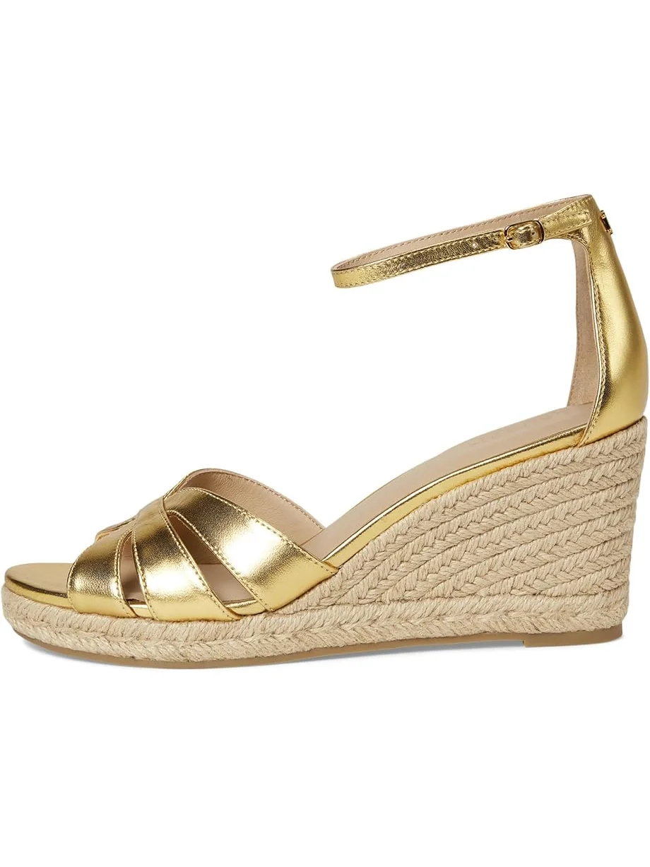 Женские босоножки на каблуке Lauren Ralph Lauren Nellie Metallic Nappa Leather Espadrille — 4